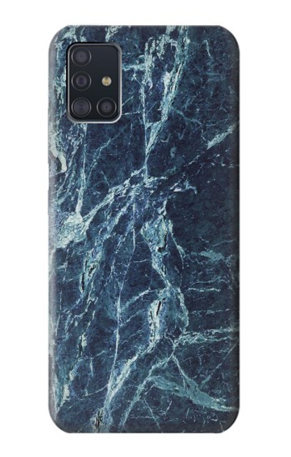 W2799 Light Blue Marble Stone Graphic Printed Hard Case and Leather Flip Case For Samsung Galaxy A51 5G [for A51 5G only. NOT for A51]