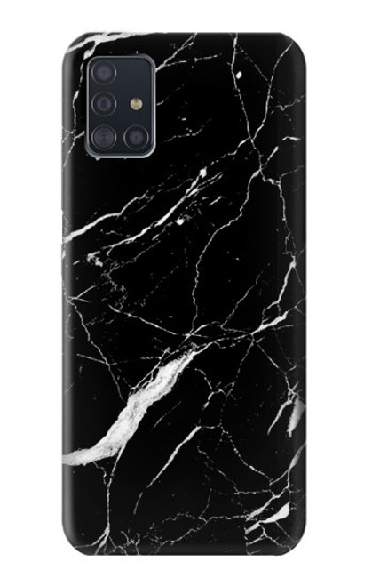 W2895 Black Marble Graphic Printed Hard Case and Leather Flip Case For Samsung Galaxy A51 5G [for A51 5G only. NOT for A51]