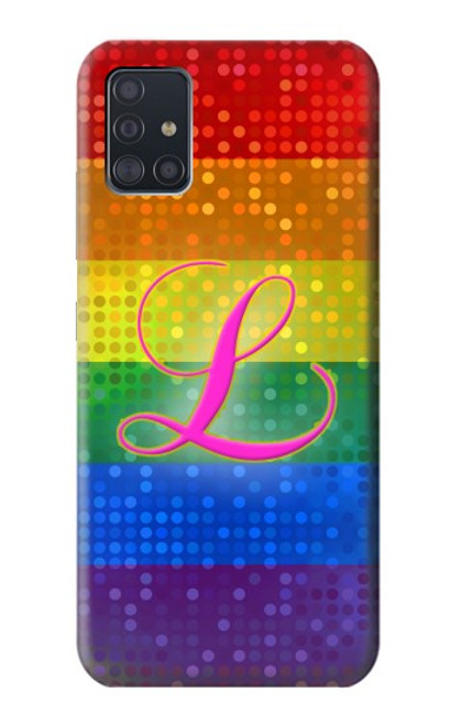 W2900 Rainbow LGBT Lesbian Pride Flag Hard Case and Leather Flip Case For Samsung Galaxy A51 5G [for A51 5G only. NOT for A51]