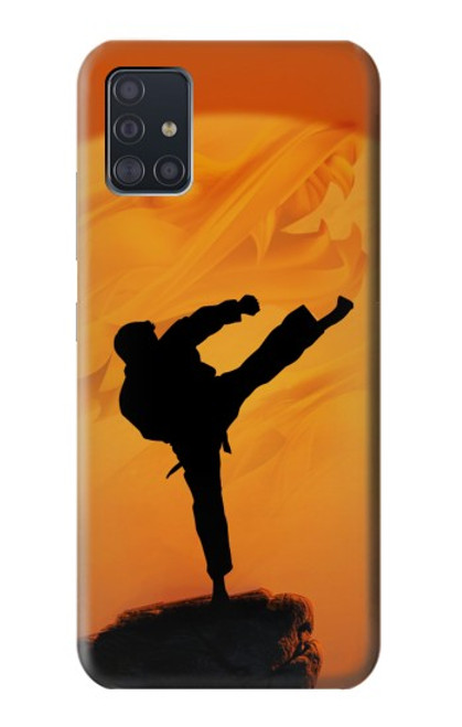 W3024 Kung Fu Karate Fighter Hard Case and Leather Flip Case For Samsung Galaxy A51 5G [for A51 5G only. NOT for A51]