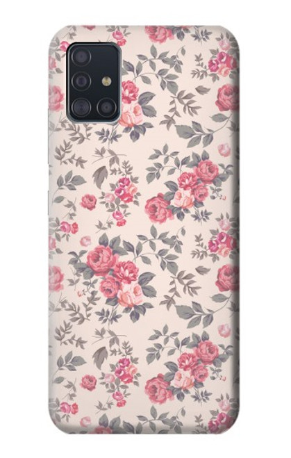 W3095 Vintage Rose Pattern Hard Case and Leather Flip Case For Samsung Galaxy A51 5G [for A51 5G only. NOT for A51]