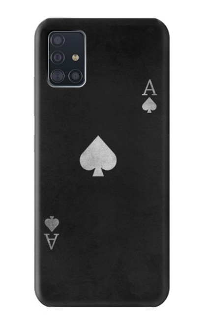 W3152 Black Ace of Spade Hard Case and Leather Flip Case For Samsung Galaxy A51 5G [for A51 5G only. NOT for A51]