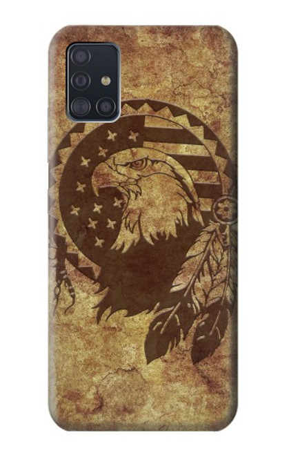 W3378 Native American Hard Case and Leather Flip Case For Samsung Galaxy A51 5G [for A51 5G only. NOT for A51]