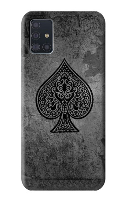 W3446 Black Ace Spade Hard Case and Leather Flip Case For Samsung Galaxy A51 5G [for A51 5G only. NOT for A51]