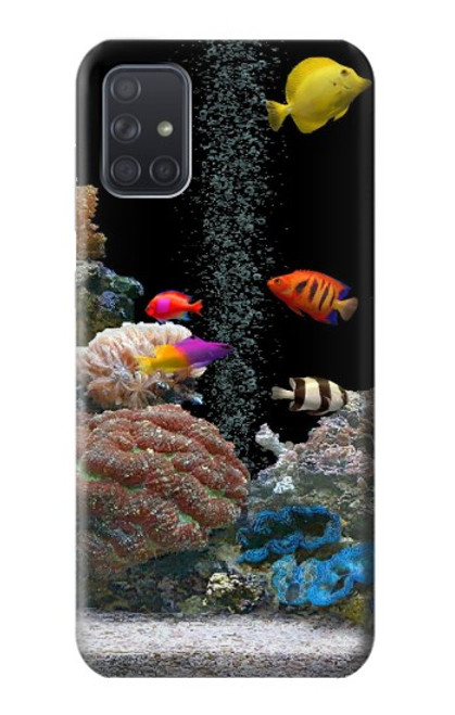 W0226 Aquarium Hard Case and Leather Flip Case For Samsung Galaxy A71 5G [for A71 5G only. NOT for A71]