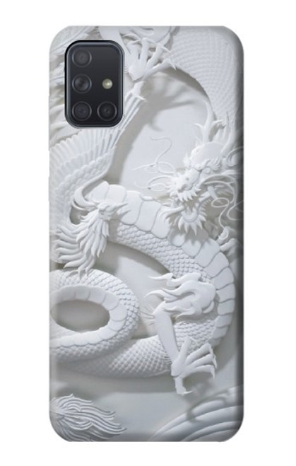 W0386 Dragon Carving Hard Case and Leather Flip Case For Samsung Galaxy A71 5G [for A71 5G only. NOT for A71]