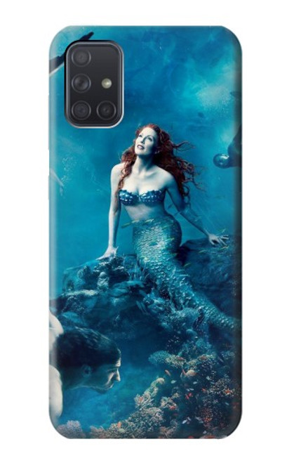 W0899 Mermaid Hard Case and Leather Flip Case For Samsung Galaxy A71 5G [for A71 5G only. NOT for A71]