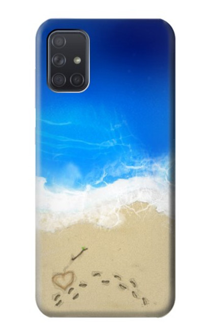 W0912 Relax Beach Hard Case and Leather Flip Case For Samsung Galaxy A71 5G [for A71 5G only. NOT for A71]