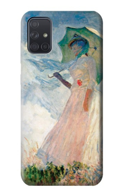 W0998 Claude Monet Woman with a Parasol Hard Case and Leather Flip Case For Samsung Galaxy A71 5G [for A71 5G only. NOT for A71]