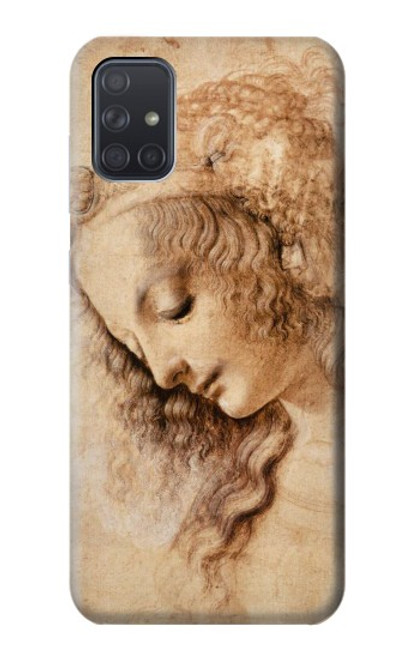 W1045 Leonardo da Vinci Woman's Head Hard Case and Leather Flip Case For Samsung Galaxy A71 5G [for A71 5G only. NOT for A71]