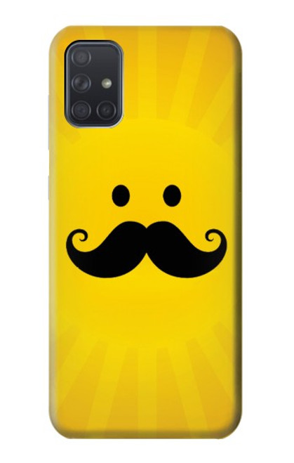 W1145 Yellow Mustache Sun Hard Case and Leather Flip Case For Samsung Galaxy A71 5G [for A71 5G only. NOT for A71]