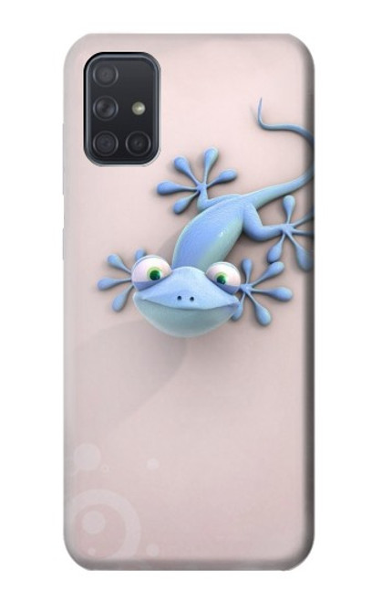 W1631 Funny Gecko Lizard Hard Case and Leather Flip Case For Samsung Galaxy A71 5G [for A71 5G only. NOT for A71]