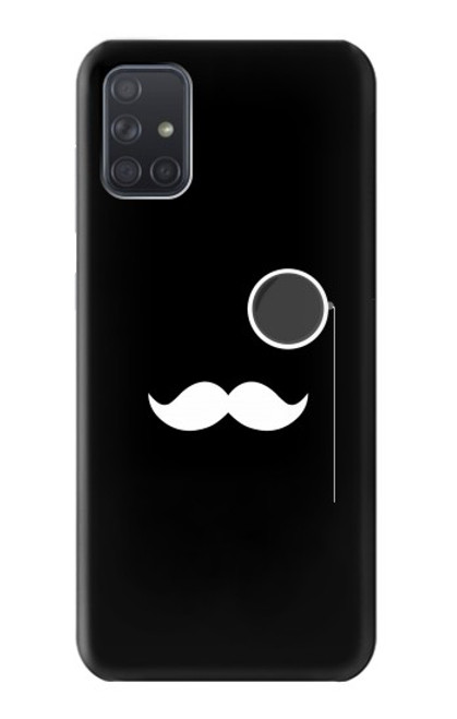 W1946 Sir Mustache Minimalism Hard Case and Leather Flip Case For Samsung Galaxy A71 5G [for A71 5G only. NOT for A71]