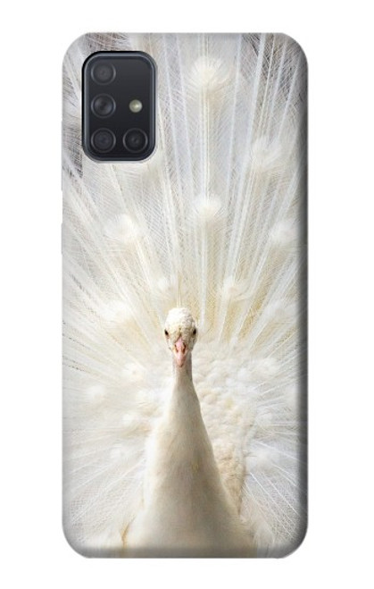 W1980 White Peacock Hard Case and Leather Flip Case For Samsung Galaxy A71 5G [for A71 5G only. NOT for A71]