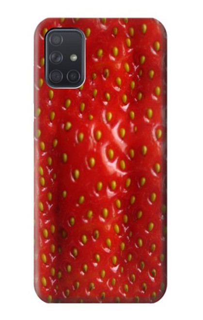 W2225 Strawberry Hard Case and Leather Flip Case For Samsung Galaxy A71 5G [for A71 5G only. NOT for A71]