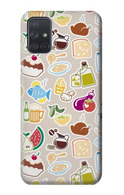 W2321 Food and Drink Seamless Hard Case and Leather Flip Case For Samsung Galaxy A71 5G [for A71 5G only. NOT for A71]