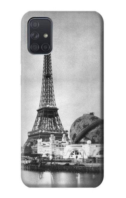 W2350 Old Paris Eiffel Tower Hard Case and Leather Flip Case For Samsung Galaxy A71 5G [for A71 5G only. NOT for A71]