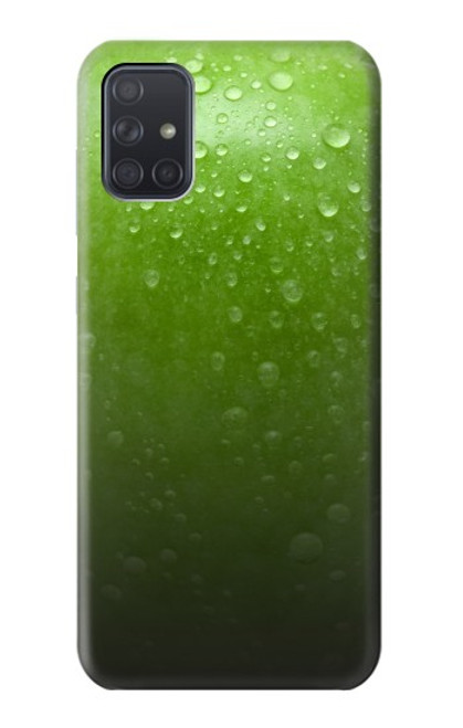 W2475 Green Apple Texture Seamless Hard Case and Leather Flip Case For Samsung Galaxy A71 5G [for A71 5G only. NOT for A71]