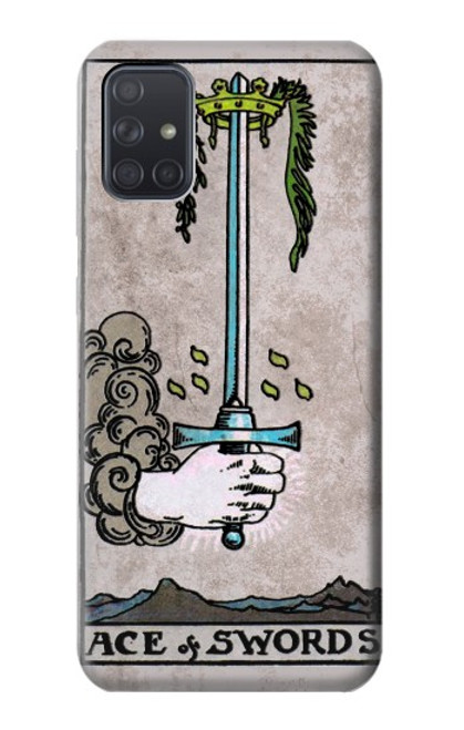 W2482 Tarot Card Ace of Swords Hard Case and Leather Flip Case For Samsung Galaxy A71 5G [for A71 5G only. NOT for A71]