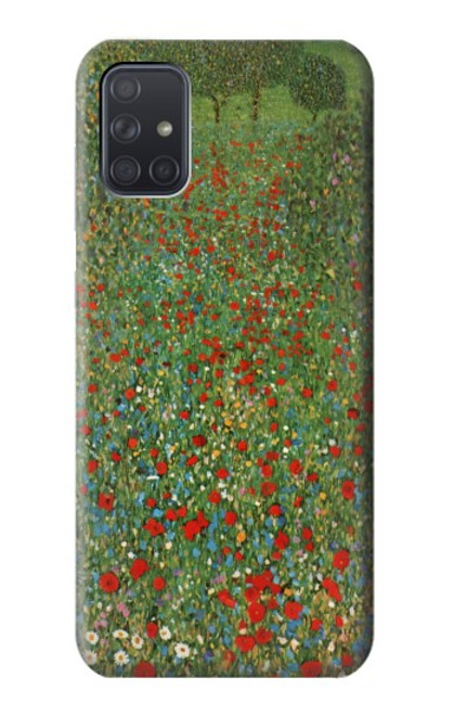 W2872 Gustav Klimt Poppy Field Hard Case and Leather Flip Case For Samsung Galaxy A71 5G [for A71 5G only. NOT for A71]