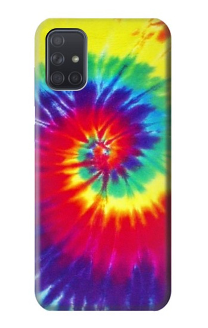 W2884 Tie Dye Swirl Color Hard Case and Leather Flip Case For Samsung Galaxy A71 5G [for A71 5G only. NOT for A71]