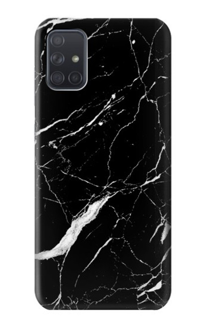 W2895 Black Marble Graphic Printed Hard Case and Leather Flip Case For Samsung Galaxy A71 5G [for A71 5G only. NOT for A71]