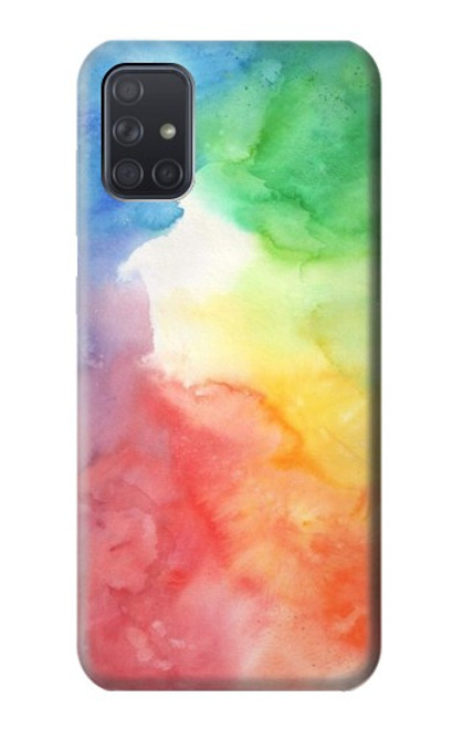 W2945 Colorful Watercolor Hard Case and Leather Flip Case For Samsung Galaxy A71 5G [for A71 5G only. NOT for A71]