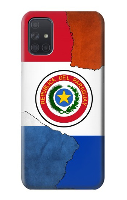 W3017 Paraguay Flag Hard Case and Leather Flip Case For Samsung Galaxy A71 5G [for A71 5G only. NOT for A71]