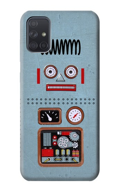 W3040 Retro Robot Toy Hard Case and Leather Flip Case For Samsung Galaxy A71 5G [for A71 5G only. NOT for A71]