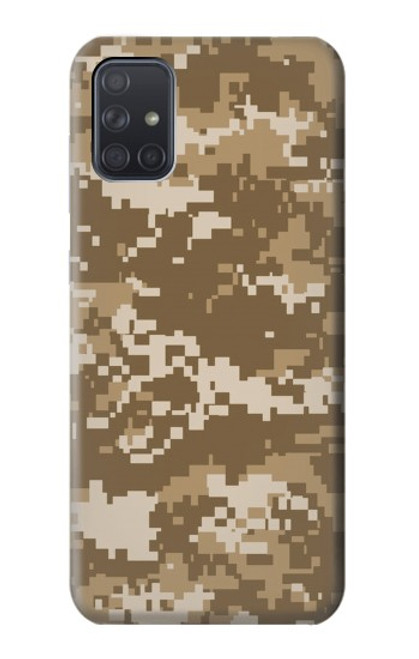 W3294 Army Desert Tan Coyote Camo Camouflage Hard Case and Leather Flip Case For Samsung Galaxy A71 5G [for A71 5G only. NOT for A71]