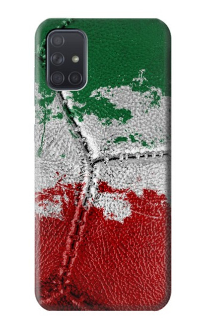 W3318 Italy Flag Vintage Football Graphic Hard Case and Leather Flip Case For Samsung Galaxy A71 5G [for A71 5G only. NOT for A71]