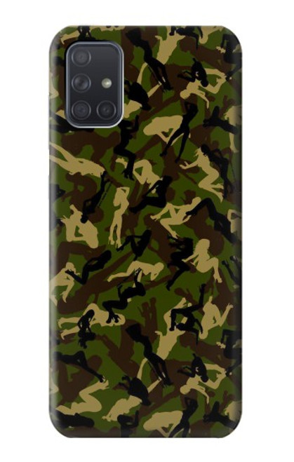 W3356 Sexy Girls Camo Camouflage Hard Case and Leather Flip Case For Samsung Galaxy A71 5G [for A71 5G only. NOT for A71]
