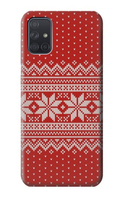 W3384 Winter Seamless Knitting Pattern Hard Case and Leather Flip Case For Samsung Galaxy A71 5G [for A71 5G only. NOT for A71]