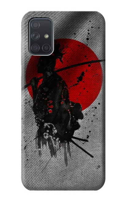 W3517 Japan Flag Samurai Hard Case and Leather Flip Case For Samsung Galaxy A71 5G [for A71 5G only. NOT for A71]