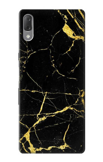 W2896 Gold Marble Graphic Printed Hard Case and Leather Flip Case For Sony Xperia L3