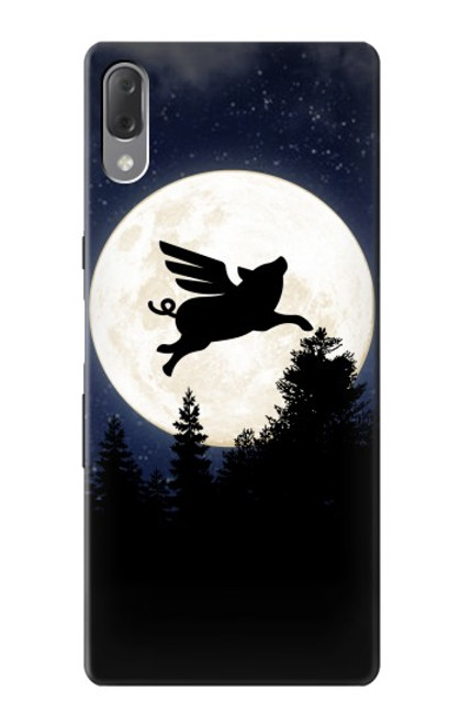 W3289 Flying Pig Full Moon Night Hard Case and Leather Flip Case For Sony Xperia L3