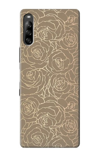 W3466 Gold Rose Pattern Hard Case and Leather Flip Case For Sony Xperia L4