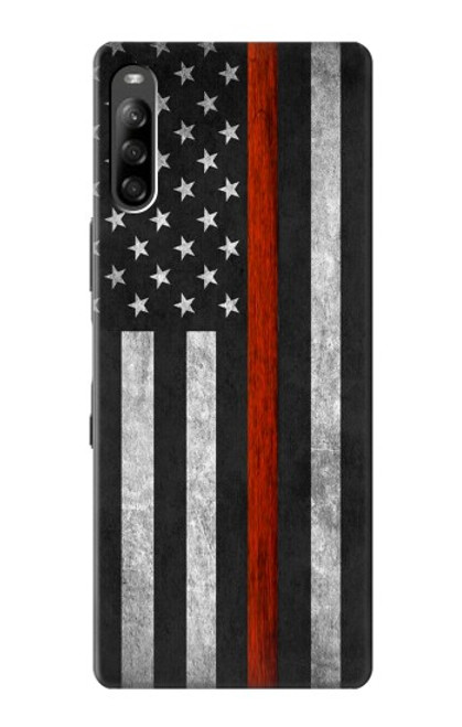 W3472 Firefighter Thin Red Line Flag Hard Case and Leather Flip Case For Sony Xperia L4