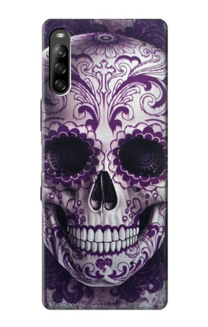 W3582 Purple Sugar Skull Hard Case and Leather Flip Case For Sony Xperia L4