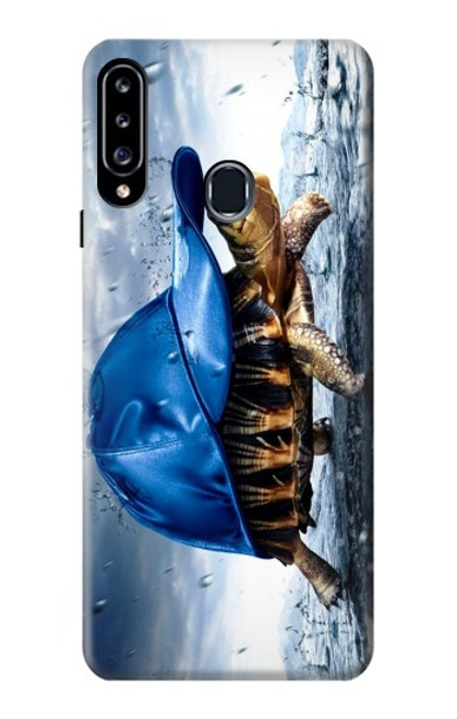 W0084 Turtle in the Rain Hard Case and Leather Flip Case For Samsung Galaxy A20s