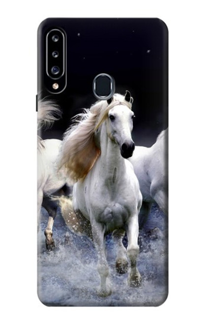 W0246 White Horse Hard Case and Leather Flip Case For Samsung Galaxy A20s