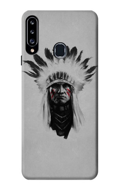 W0451 Indian Chief Hard Case and Leather Flip Case For Samsung Galaxy A20s