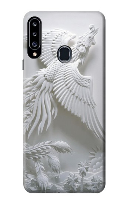 W0516 Phoenix Carving Hard Case and Leather Flip Case For Samsung Galaxy A20s