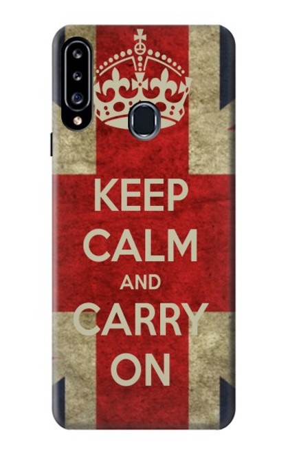 W0674 Keep Calm and Carry On Hard Case and Leather Flip Case For Samsung Galaxy A20s