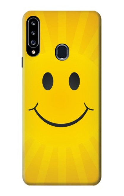 W1146 Yellow Sun Smile Hard Case and Leather Flip Case For Samsung Galaxy A20s