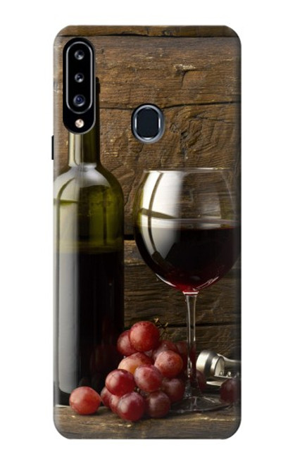 W1316 Grapes Bottle and Glass of Red Wine Hard Case and Leather Flip Case For Samsung Galaxy A20s