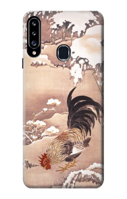 W1332 Ito Jakuchu Rooster Hard Case and Leather Flip Case For Samsung Galaxy A20s