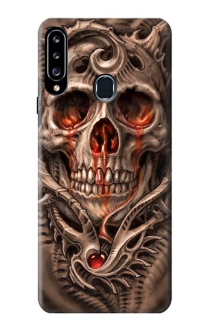 W1675 Skull Blood Tattoo Hard Case and Leather Flip Case For Samsung Galaxy A20s