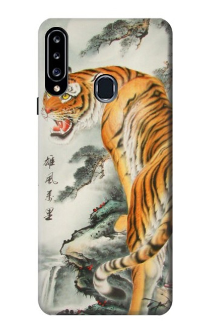 W1934 Chinese Tiger Painting Hard Case and Leather Flip Case For Samsung Galaxy A20s