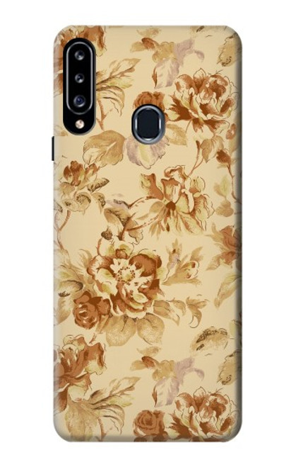 W2180 Flower Floral Vintage Pattern Hard Case and Leather Flip Case For Samsung Galaxy A20s